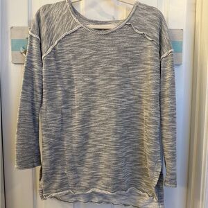 Max Studio Gray/White Marked Knit Sweater Sz S
